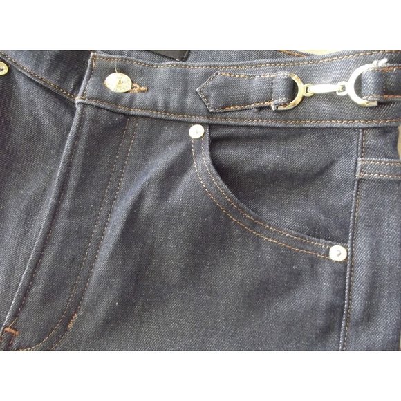 Express Mom Jeans Womens Size 2 x 26"Inseam Crop Super High Rise dark blue wash - Picture 4 of 10